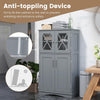 Storage Cabinet Linen Storage Cabinet with Doors-Grey Bathroom