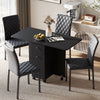 Dining Table Set Folding Drop Leaf Table with Storage 4 Chairs