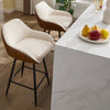 Set of 2 Swivel Bar Stools 26" Counter Height,Upholstered w/ Backrest&Armrests