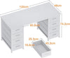 8 Drawer Computer Desk Home Office Work Study PC Laptop Workstation Table 120x48