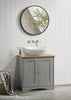 Under Sink Bathroom Cabinet Basin Storage Cupboard Vanity Unit Grey and Oak