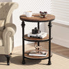 3 Tier Round Side Table with Storage Shelf,Metal Frame Coffee Table for Bedroom