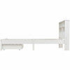 3FT White Solid Pine Wood Bed Wooden Single Size Bed Frame with Storage Drawer
