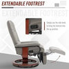 Ergonomic Recliner Sofa Chair PU Leather Armchair Lounger with Footrest, Grey