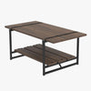 Metal Frame Center Table 2-Tier Farmhouse 41'' Large Coffee Table with Storage