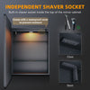 Bathroom Mirror Cabinet with Shaver Socket Demister 3 LED Lights Black Cupboard