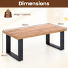 COSTWAY Rustic Coffee Table 120cm Farmhouse Style Accent Table-Oak