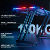 LED Gaming Desk Computer Table Workstations w/ Headphone Hook & Cup Holder Black