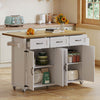 Kitchen Island on Wheels, Rolling Kitchen Storage Trolley with Foldable Tabletop