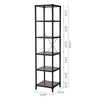 Wood Bookcase Bookshelf Plant Stand 6 Tier Shelves Shelving Storage Steel Frame