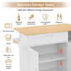 Kitchen Island Rolling Storage Trolley w/ Drop Leaf, Drawer & Spice Racks, White