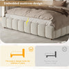 Ottoman Storage Bed 5ft King White Boucle Upholstered Bed Frame 150x200cm White