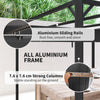 3 x 3(m) Pergola with Retractable Roof & Roller Shade, Dark Grey