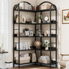 Arched Bookshelf Corner Bookcase L Shaped Bookshelf Metal Frame Display Rack
