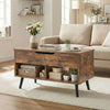 Lift Top Coffee Table Storage Living Room Table 75cm Rustic Brown