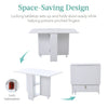 Drop Leaf Dining Table Large Folding Desk Space-Saving Kitchen Storage Breakfast