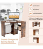 90° Corner Desk Computer Table Home Office Writing Desk Workstation w/ Shelves