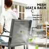 5 Piece Garden Furniture Set, Outdoor Dining Set w/ 4 Stackable Chairs Dark Grey