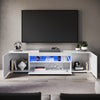 High Gloss 200cm White TV Stand Cabinet Unit Doors Storage with RGB LED Cupboard