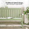 Garden Bench 2 Seater, Sage Green HDPE Outdoor Seating, Vonhaus