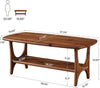 Solid Wood Coffee Table, 47.24” Modern Rectangle Center Table for Living Room