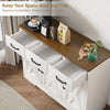 Sideboard Kitchen Cabinet with 3 Drawers and 3 Doors Wooden Storage Cupboard Lxg
