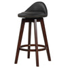 Set of 2 Bar Stools PVC Leather Counter Height Chair 360° Swivel Padded Seat