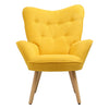 Modern Accent Chair Upholstered Button Single Sofa Wood Legs High Back Armchair