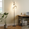 3 Light Modern Floor Lamp Dimmable Standing Light Living Room Bedroom Black