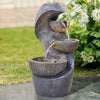 Solar Water Feature Indoor Outdoor Polyresin Garden Fountain w/ LED Lights Decor