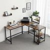 L-Shape Computer Desk Corner Office Workstation Study Desk With Shelf New LWD72X