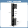 180 cm Tall Bathroom Cabinet Narrow Storage Organizer w/ 3 Doors-Black