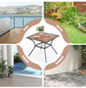Outdoor Dining Table Patio Table for 4 People with Umbrella Hole Brown