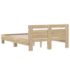 Bed Frame with LED Sonoma 137 x 190 cm Engineered Wood