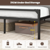 Double Bed Frame Industrial Metal Platform Bed with Headboard and Footboard
