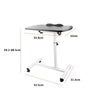 Overbed Table Adjustable Over Hospital Bed Tray with Wheels for Home Use