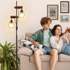 2 Light Vintage Floor lamp Industrial Standing Reading Light Living Room Bedroom