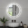 LED Bathroom Mirror Lights Touch Sensor Illuminated Demister Wall 600*600mm