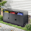 Dark Grey Galvanized Steel Outdoor Storage Shed with Multiple Doors
