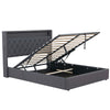 Upholstered Bed Frame with Hydraulic Lift 5FT King Size Bed Frame with Headboard