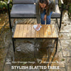 Garden Furniture Set, 4 Piece Patio Furniture with Slatted Table