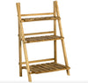 Wooden Plant Stand Outdoor Garden Display Shelving Unit Folding Flowe Pot Rack