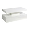 White Gloss Coffee Table with LED Lights – 90cm Modern Living Room Table