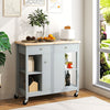 Kitchen Island Cart Rolling Kitchen Island w/4 Open Shelves Grey Mobile