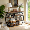 39.4" Industrial Console Table Narrow Entryway Sofa Table with Storage Shelves
