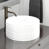 Bathroom Counter Top Ceramic Wash Basin Cloakroom Gloss Sink Round Gloss White