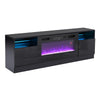 KOMORE Recessed Electric Fireplace TV Stand with Closed Storage, Overheating Pro