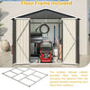 Garden Shed Apex Roof 8X6FT Metal With Free Foundation Base Storage House Anthra