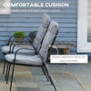 7 Piece Garden Dining Set with Cushioned Chairs for Outdoor Patio Grey