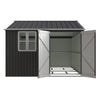 10x8FT Steel Apex Garden Shed Tool Equipment Organize W/Window Door Anthracite